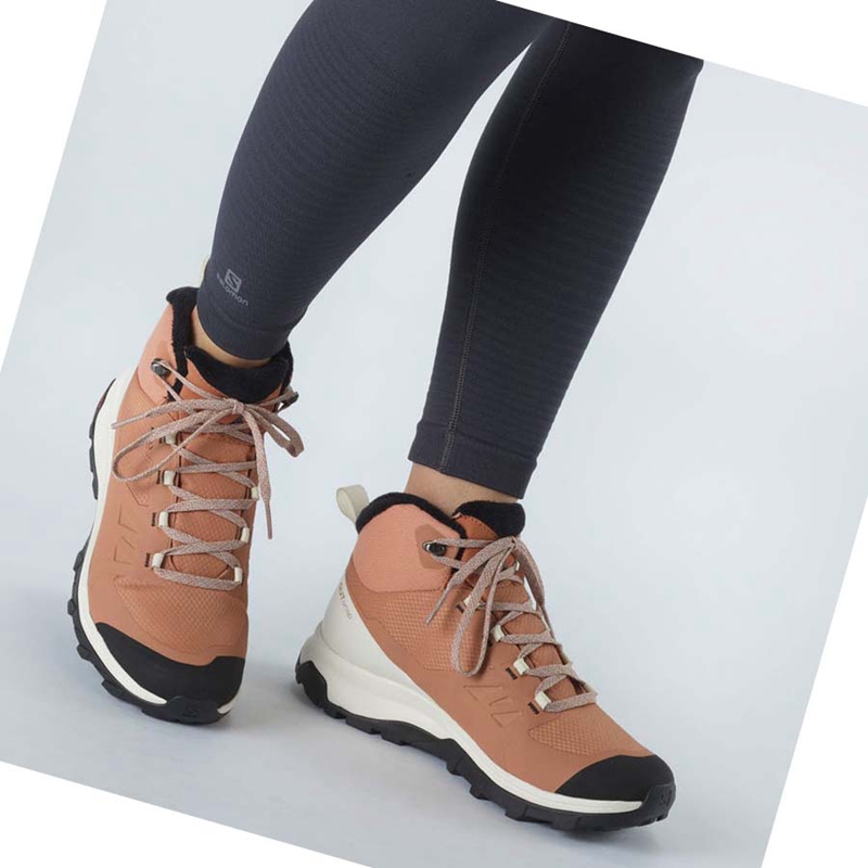 Botas de Invierno Salomon OUTSNAP CLIMASALOMON™ WATERPROOF Mujer Beige | 37851-IVTL