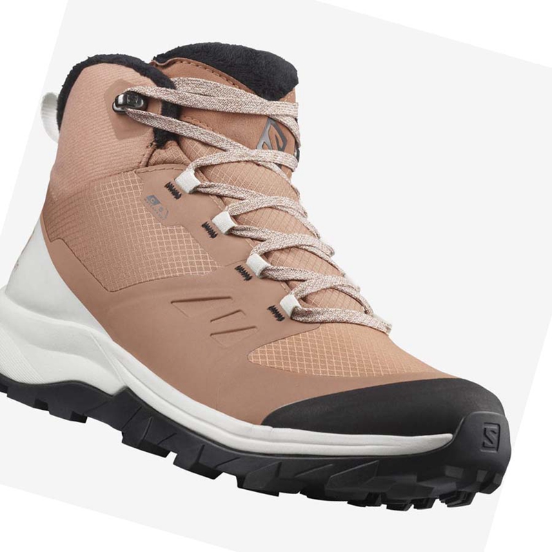 Botas de Invierno Salomon OUTSNAP CLIMASALOMON™ WATERPROOF Mujer Beige | 37851-IVTL