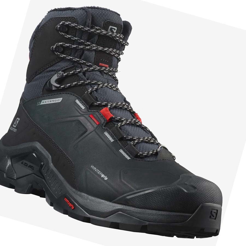 Botas de Invierno Salomon QUEST WINTER THINSULATE™ CLIMASALOMON™ WATERPROOF Hombre Negras | 12957-RMOE