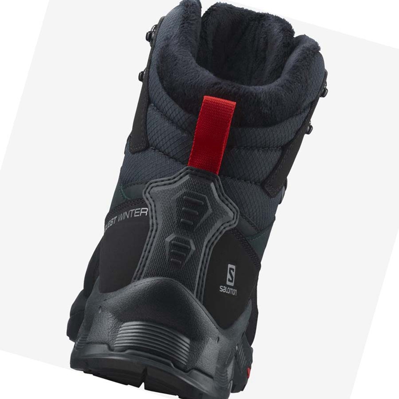 Botas de Invierno Salomon QUEST WINTER THINSULATE™ CLIMASALOMON™ WATERPROOF Hombre Negras | 12957-RMOE