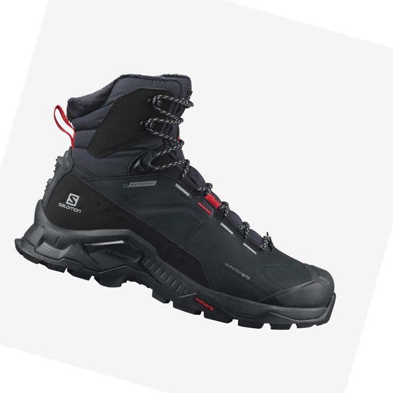 Botas de Invierno Salomon QUEST WINTER THINSULATE™ CLIMASALOMON™ WATERPROOF Hombre Negras | 12957-RMOE