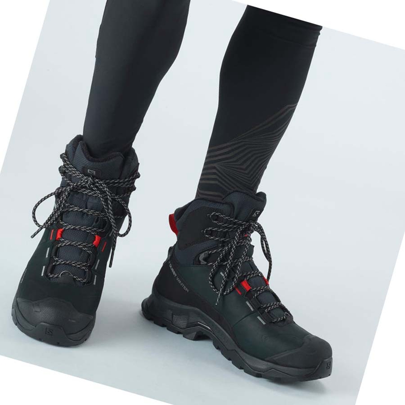 Botas de Invierno Salomon QUEST WINTER THINSULATE™ CLIMASALOMON™ WATERPROOF Mujer Negras | 19478-MOAN