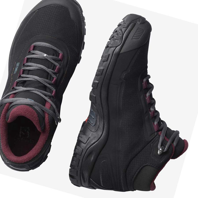 Botas de Invierno Salomon SHELTER CLIMASALOMON™ WATERPROOF Mujer Negras | 18072-VTRZ