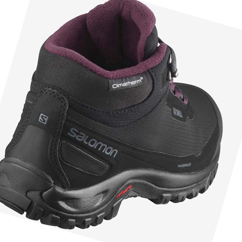 Botas de Invierno Salomon SHELTER CLIMASALOMON™ WATERPROOF Mujer Negras | 18072-VTRZ