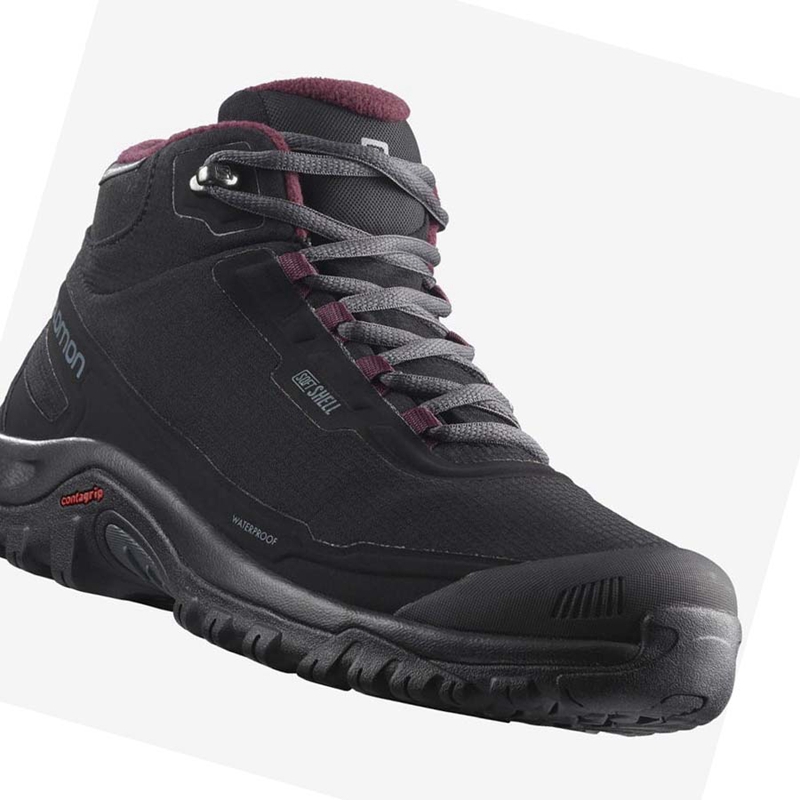 Botas de Invierno Salomon SHELTER CLIMASALOMON™ WATERPROOF Mujer Negras | 18072-VTRZ