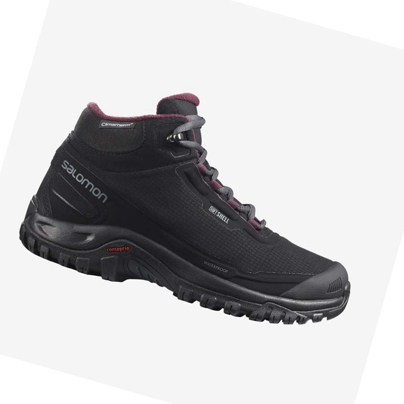 Botas de Invierno Salomon SHELTER CLIMASALOMON™ WATERPROOF Mujer Negras | 18072-VTRZ