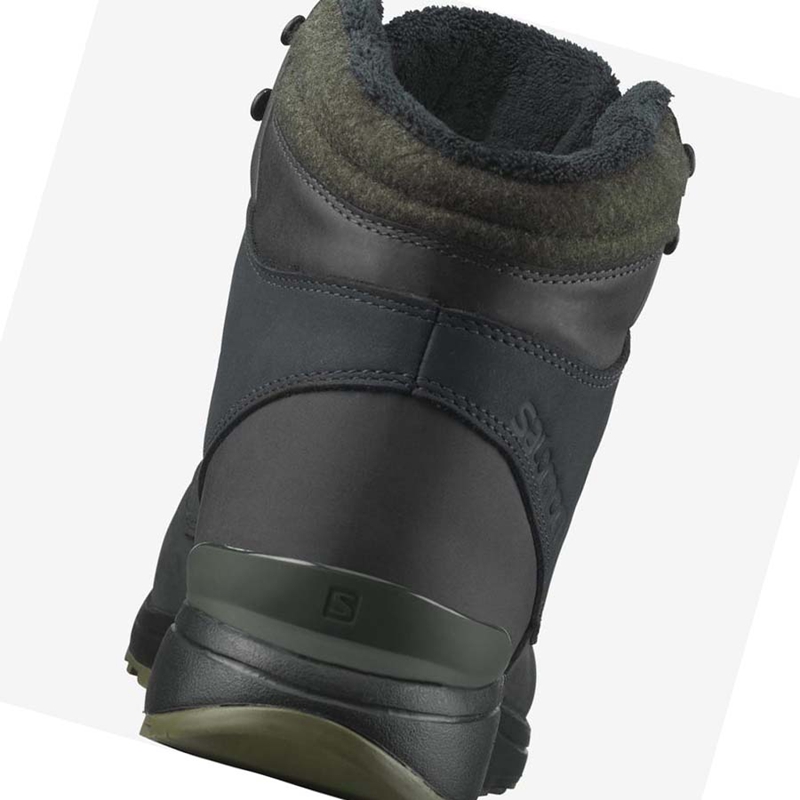 Botas de Invierno Salomon UTILITY WINTER CLIMASALOMON™ WATERPROOF Hombre Negras Verde | 08352-KMQL