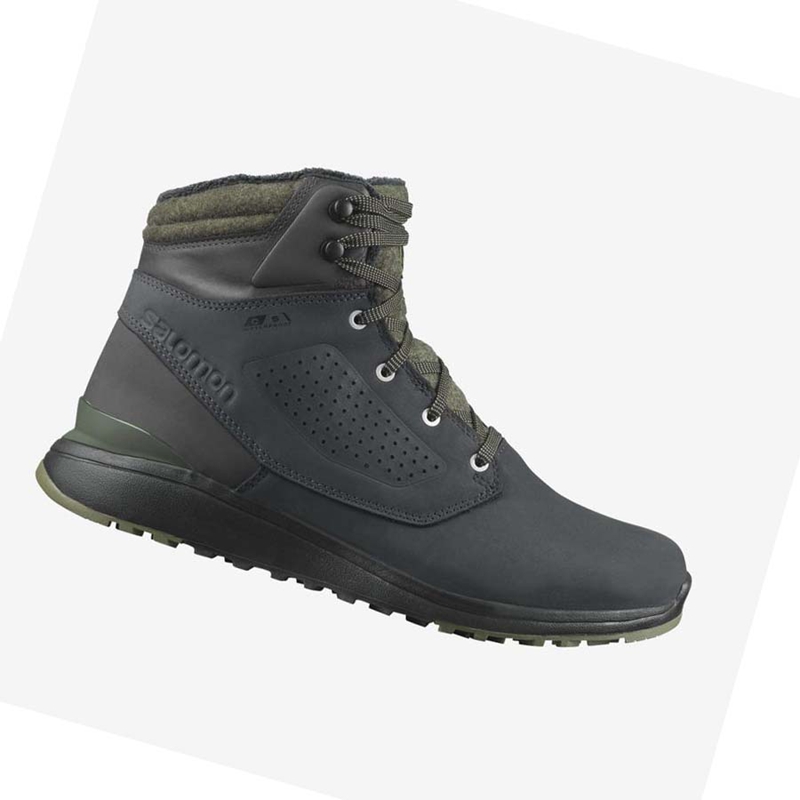 Botas de Invierno Salomon UTILITY WINTER CLIMASALOMON™ WATERPROOF Hombre Negras Verde | 08352-KMQL