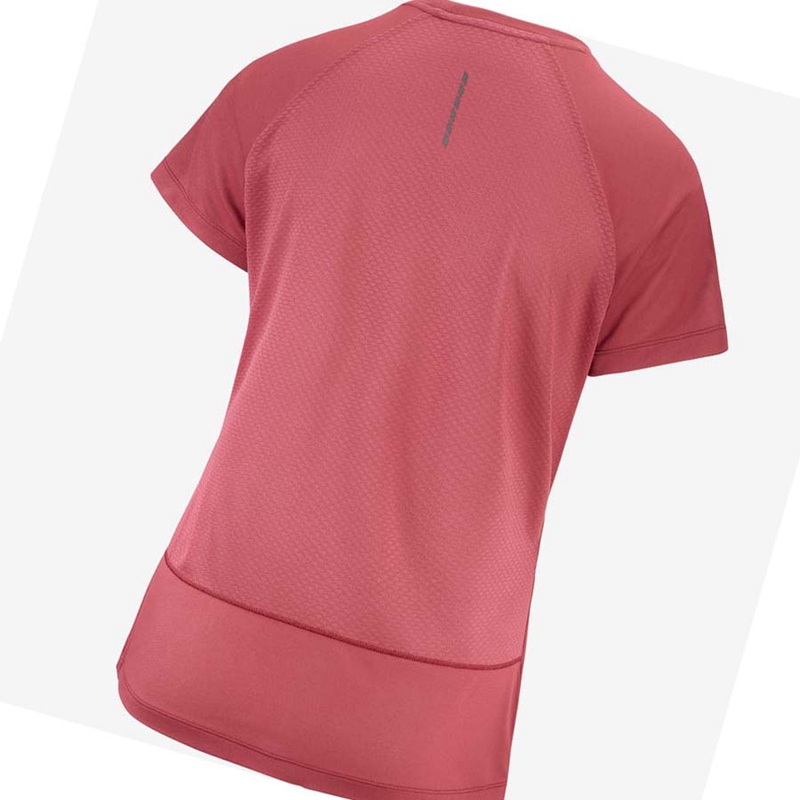 Camiseta Salomon CROSS REBEL Mujer Rojas | 31894-VFMU