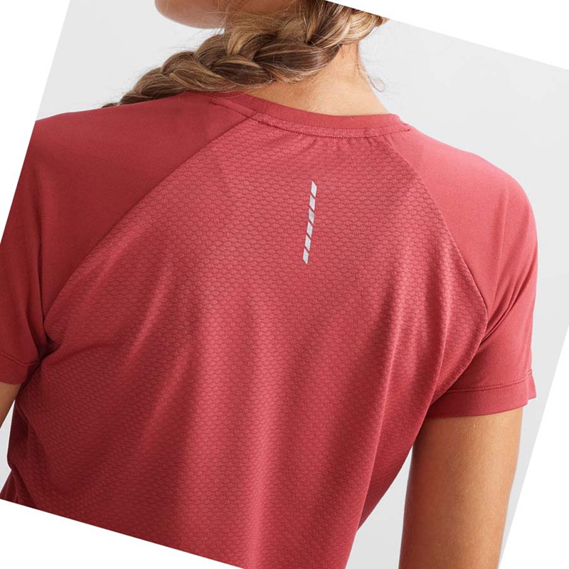 Camiseta Salomon CROSS REBEL Mujer Rojas | 31894-VFMU