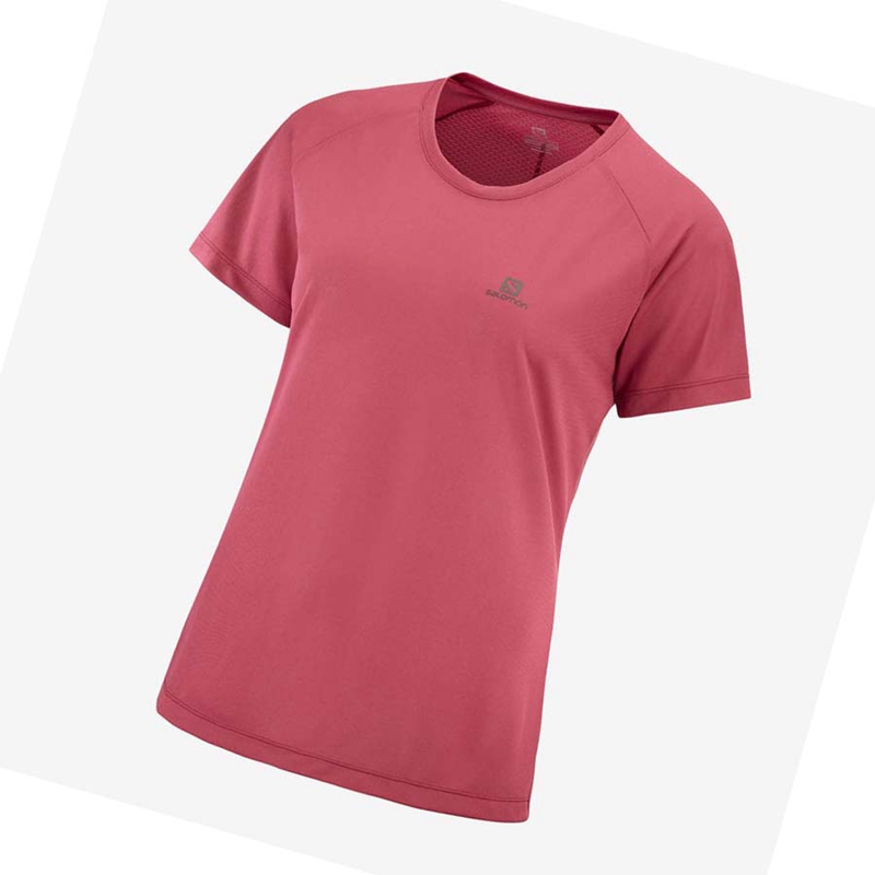 Camiseta Salomon CROSS REBEL Mujer Rojas | 31894-VFMU