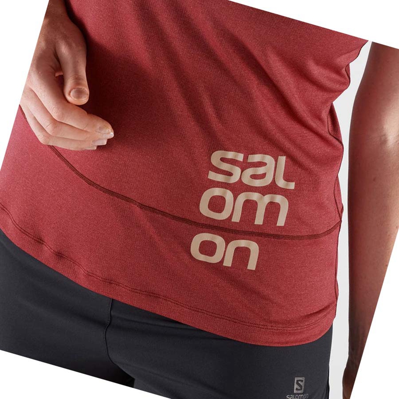 Camiseta Salomon CROSS RUN GRAPHIC Mujer Rojas | 61390-FTJE