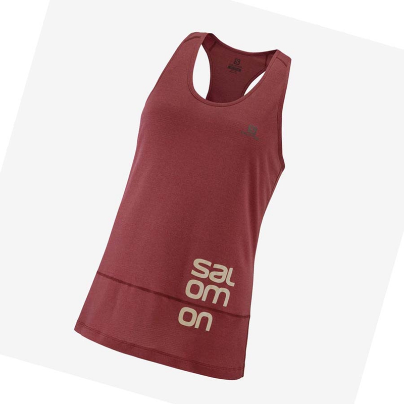 Camiseta Salomon CROSS RUN GRAPHIC Mujer Rojas | 61390-FTJE