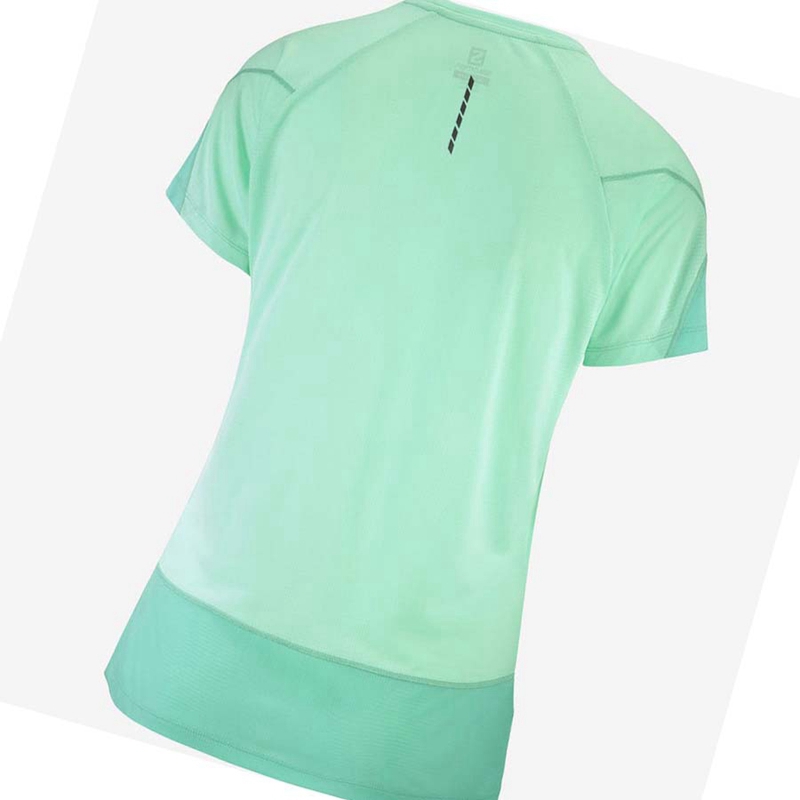 Camiseta Salomon CROSS RUN Mujer Verde | 13840-EBOC