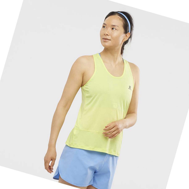 Camiseta Salomon CROSS RUN Mujer Verde | 69423-BMEI