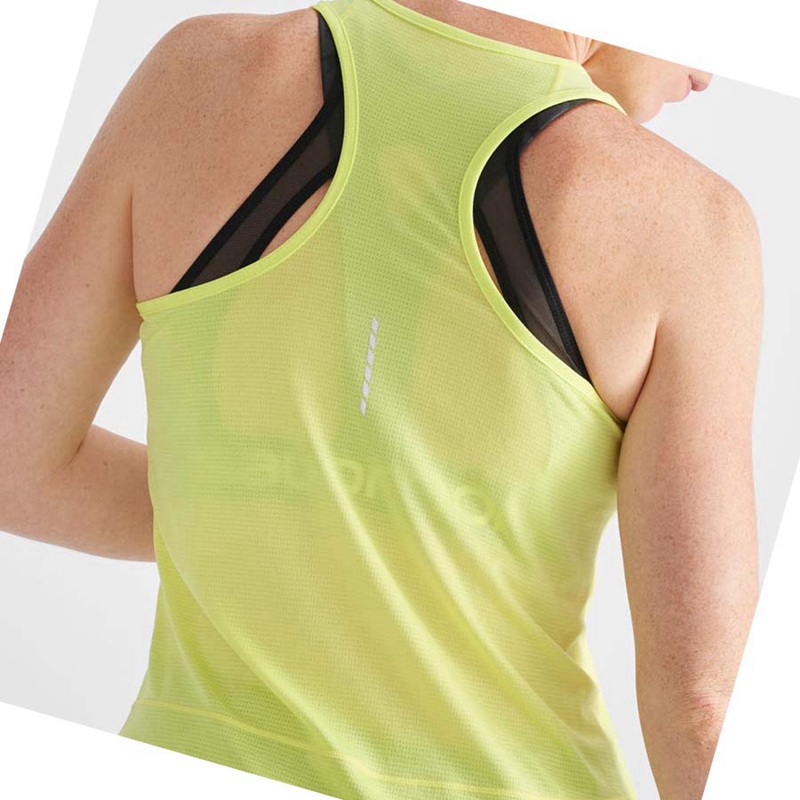 Camiseta Salomon CROSS RUN Mujer Verde | 69423-BMEI