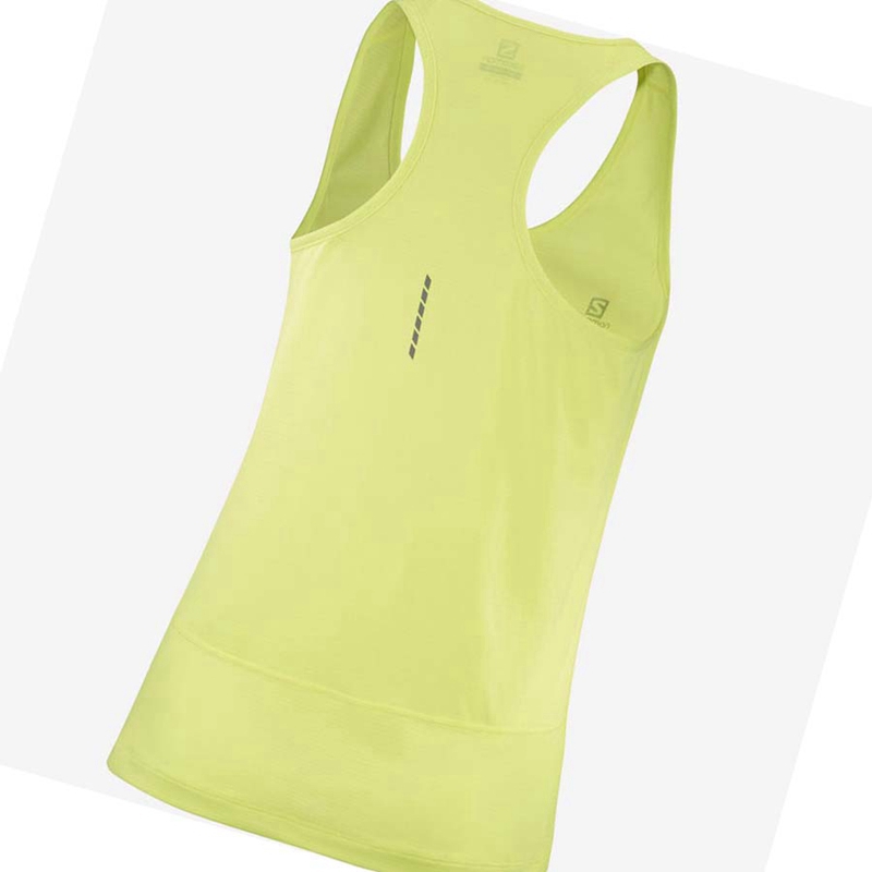 Camiseta Salomon CROSS RUN Mujer Verde | 69423-BMEI