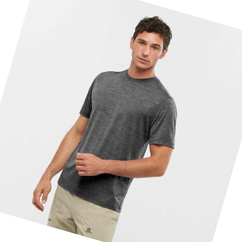 Camiseta Salomon OUTLIFE MERINO BLEND Hombre Negras | 81452-SRNZ