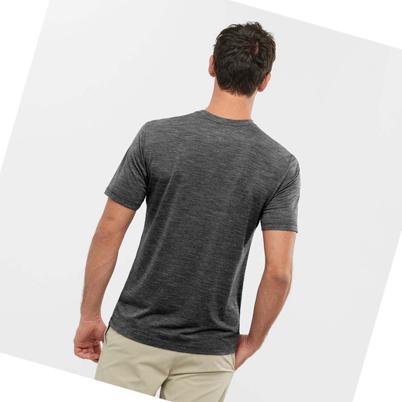 Camiseta Salomon OUTLIFE MERINO BLEND Hombre Negras | 81452-SRNZ