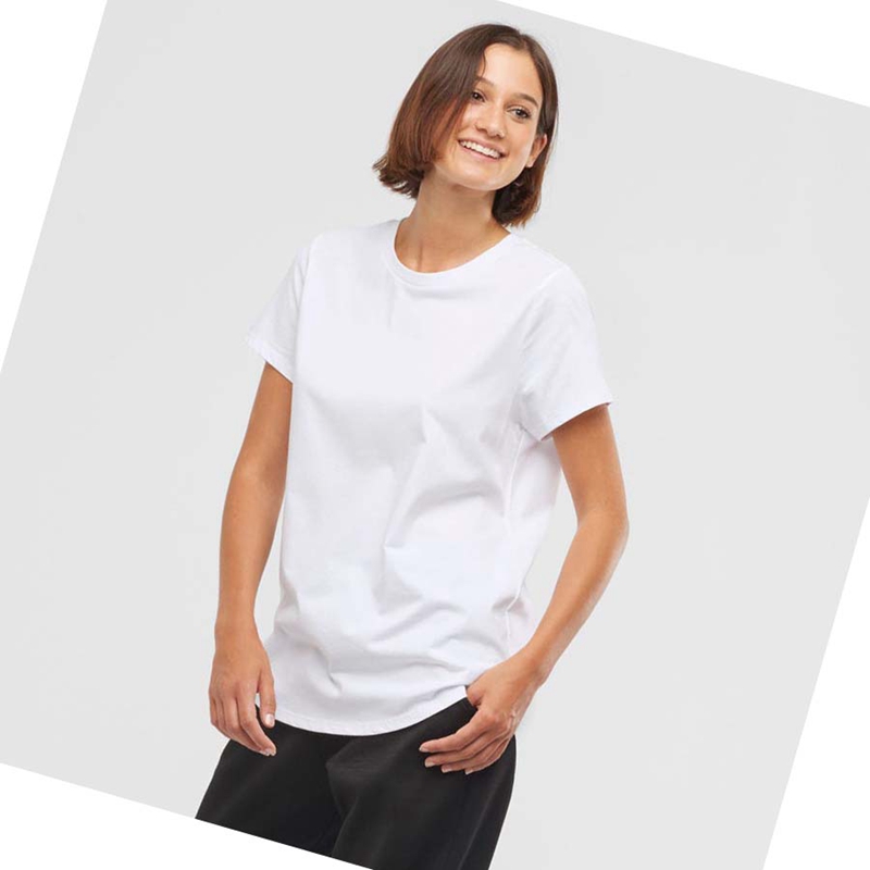 Camiseta Salomon OUTLIFE SCOOP HEM TEE W Mujer Blancas | 10763-YURZ