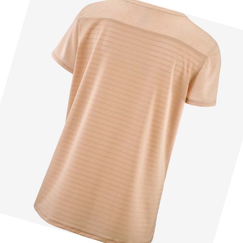 Camiseta Salomon OUTLINE SUMMER Mujer Beige | 09154-IYLE