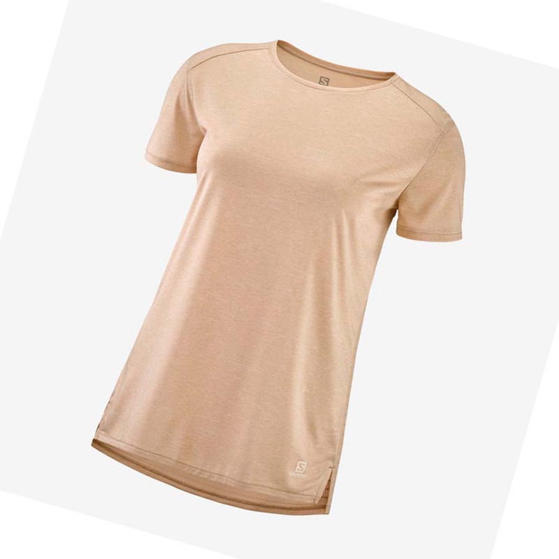 Camiseta Salomon OUTLINE SUMMER Mujer Beige | 09154-IYLE