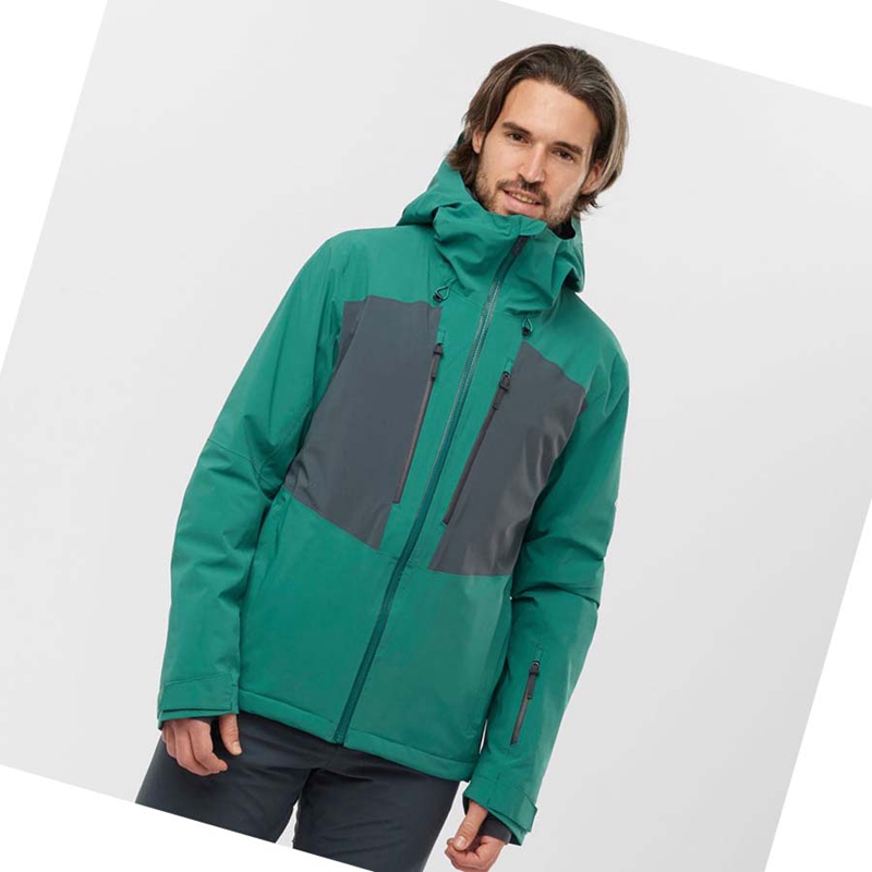 Chaquetas De Esquí Salomon HIGHLAND Ski Hombre Verde | 10247-EDLA