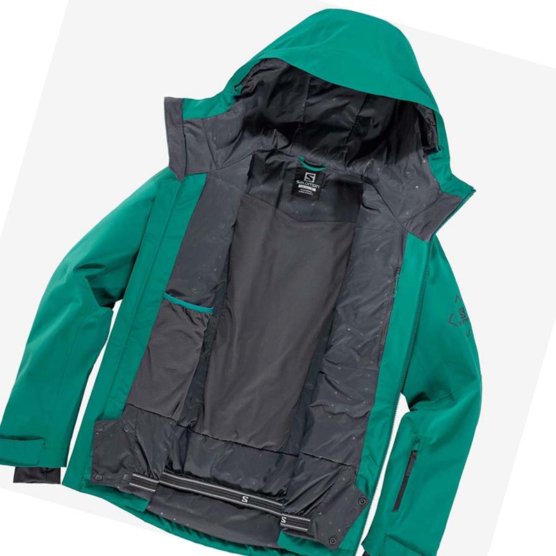 Chaquetas De Esquí Salomon HIGHLAND Ski Hombre Verde | 10247-EDLA