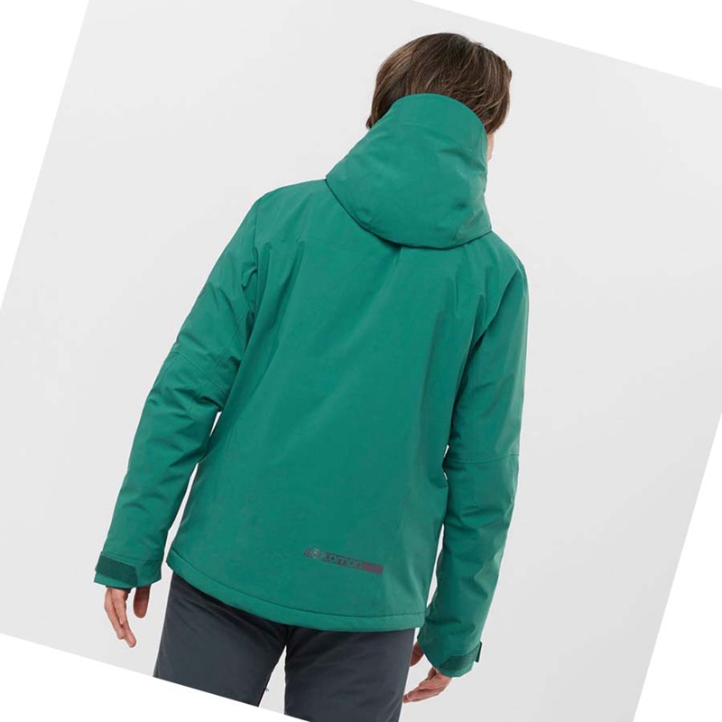 Chaquetas De Esquí Salomon HIGHLAND Ski Hombre Verde | 10247-EDLA