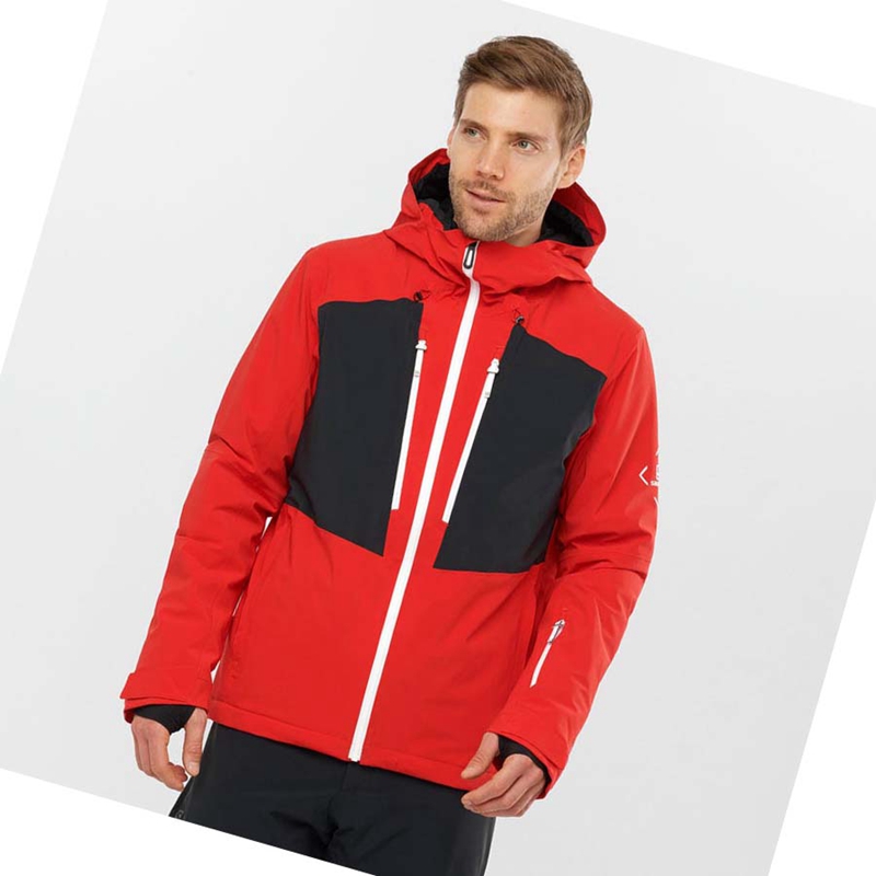 Chaquetas De Esquí Salomon HIGHLAND Ski Hombre Rojas | 27308-BWFG