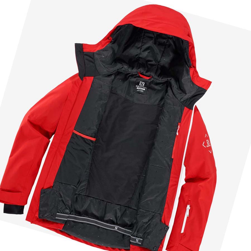 Chaquetas De Esquí Salomon HIGHLAND Ski Hombre Rojas | 27308-BWFG