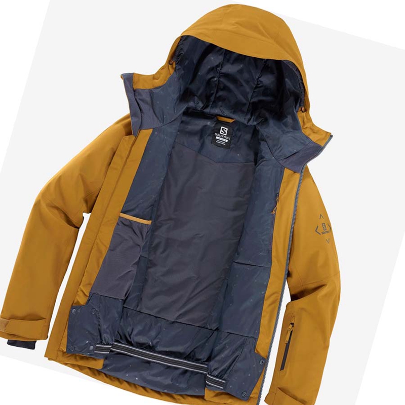 Chaquetas De Esquí Salomon HIGHLAND Ski Hombre Amarillo | 98367-VIJC