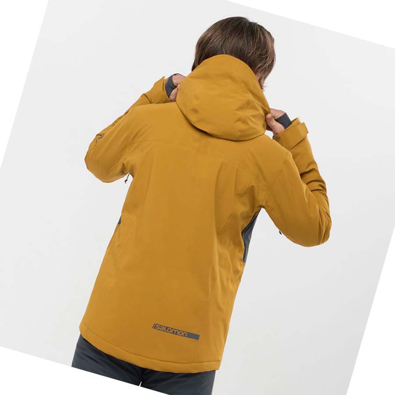 Chaquetas De Esquí Salomon HIGHLAND Ski Hombre Amarillo | 98367-VIJC