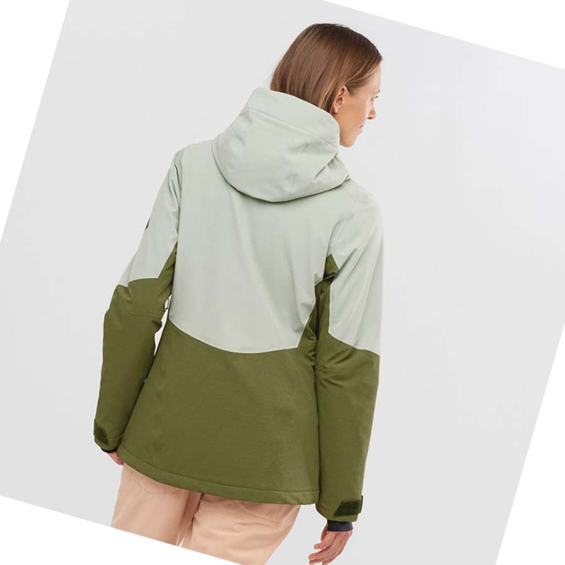 Chaquetas De Esquí Salomon PROOF LIGHT Mujer Verde Oliva | 07185-TMPY