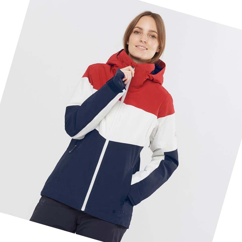 Chaquetas De Esquí Salomon SLALOM Mujer Blancas | 36528-NOTS