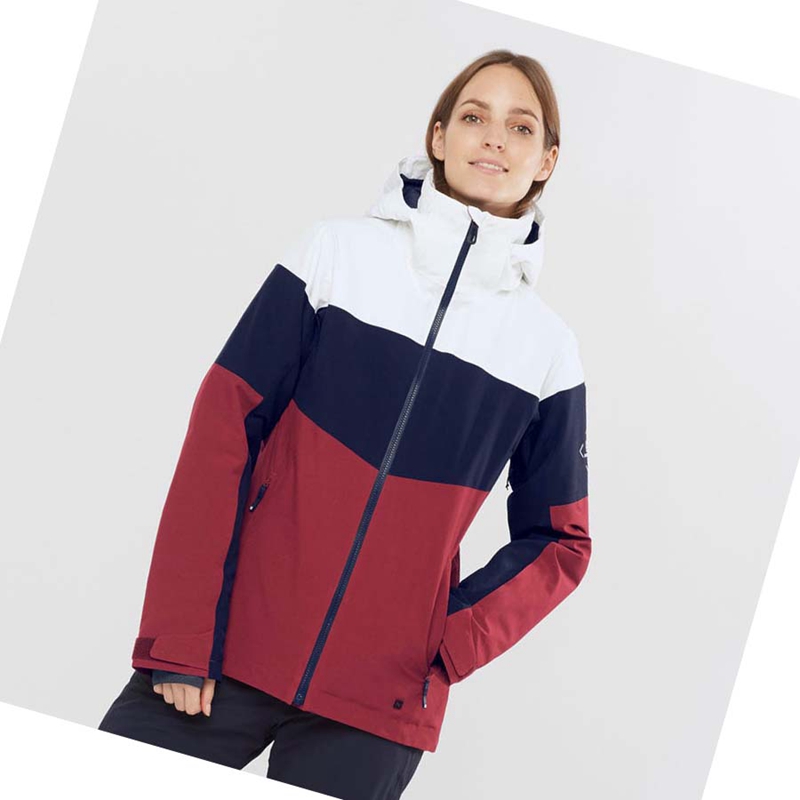 Chaquetas De Esquí Salomon SLALOM Mujer Rojas | 41925-XUWE