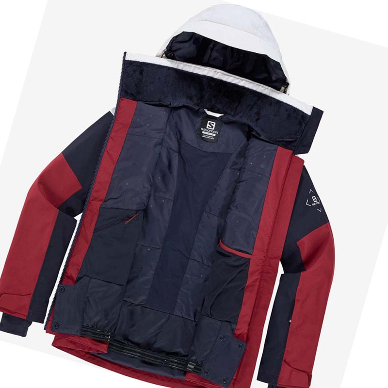 Chaquetas De Esquí Salomon SLALOM Mujer Rojas | 41925-XUWE