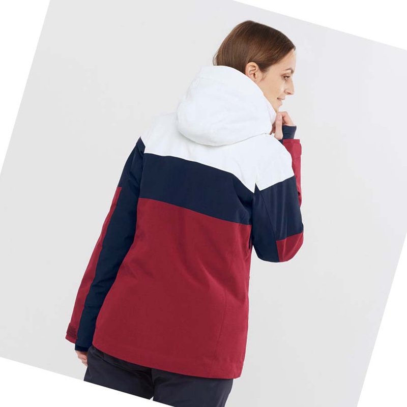 Chaquetas De Esquí Salomon SLALOM Mujer Rojas | 41925-XUWE