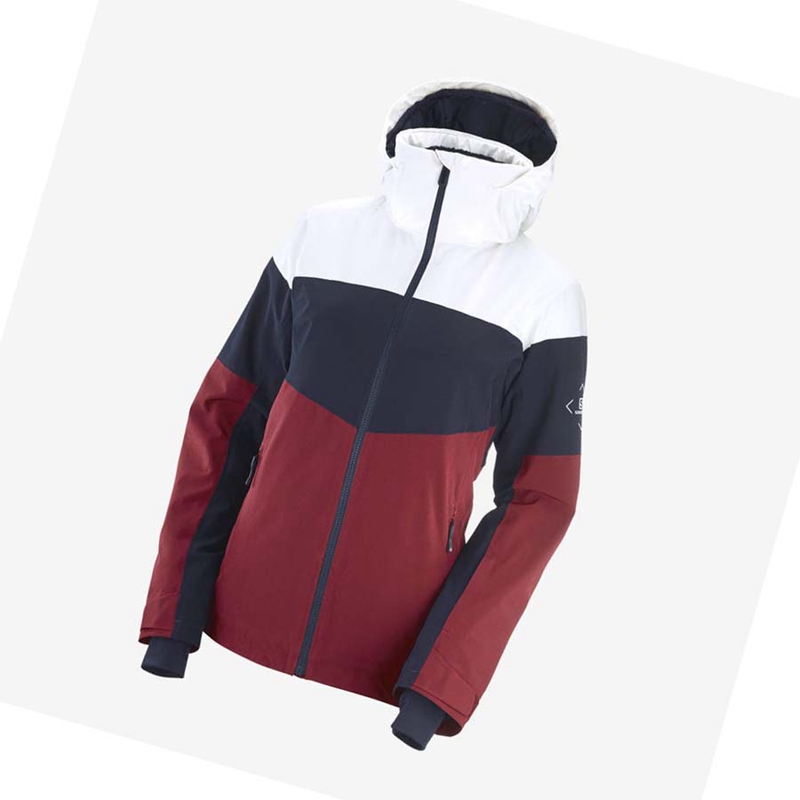 Chaquetas De Esquí Salomon SLALOM Mujer Rojas | 41925-XUWE