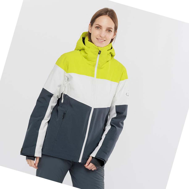 Chaquetas De Esquí Salomon SLALOM Mujer Verde | 51982-WTFB