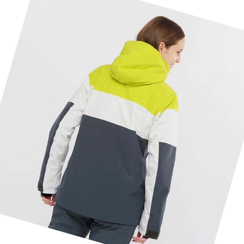 Chaquetas De Esquí Salomon SLALOM Mujer Verde | 51982-WTFB