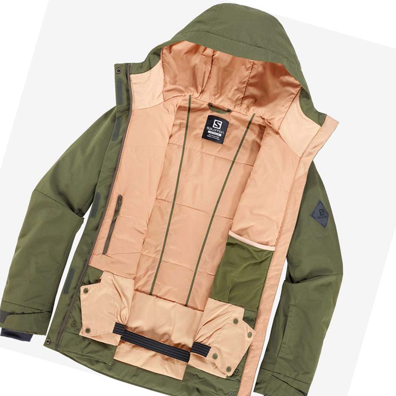 Chaquetas De Esquí Salomon SNOW REBEL Mujer Verde Oliva | 56304-YPAU