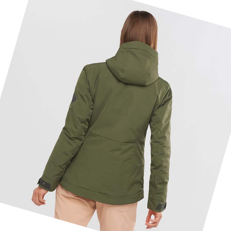 Chaquetas De Esquí Salomon SNOW REBEL Mujer Verde Oliva | 56304-YPAU