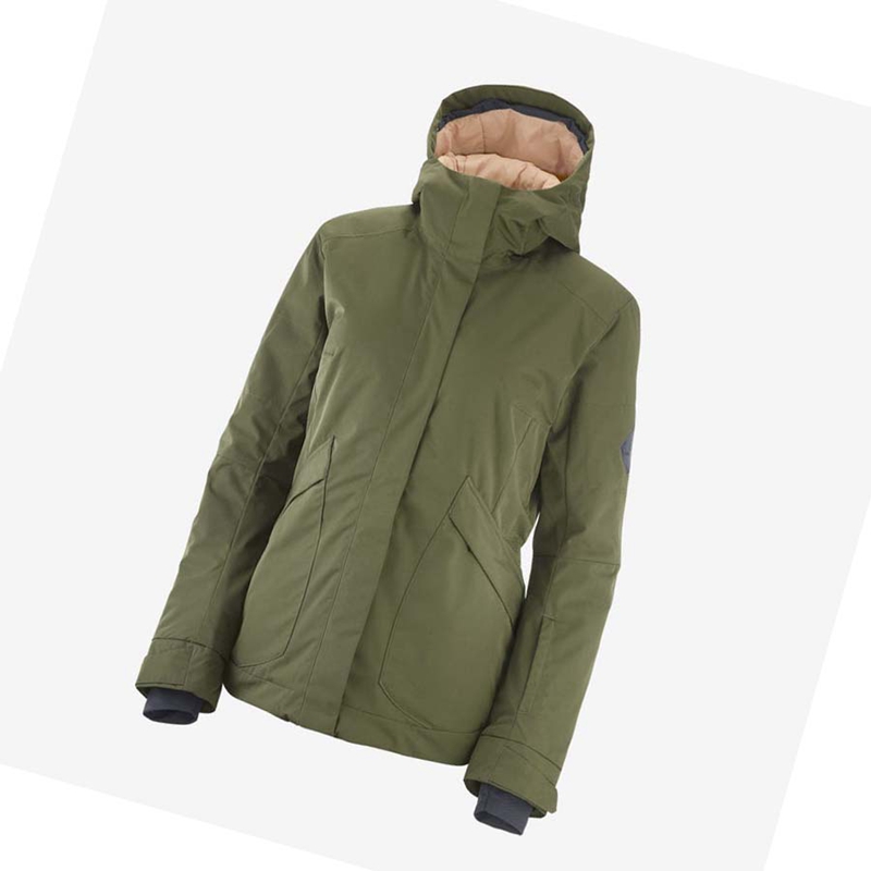 Chaquetas De Esquí Salomon SNOW REBEL Mujer Verde Oliva | 56304-YPAU