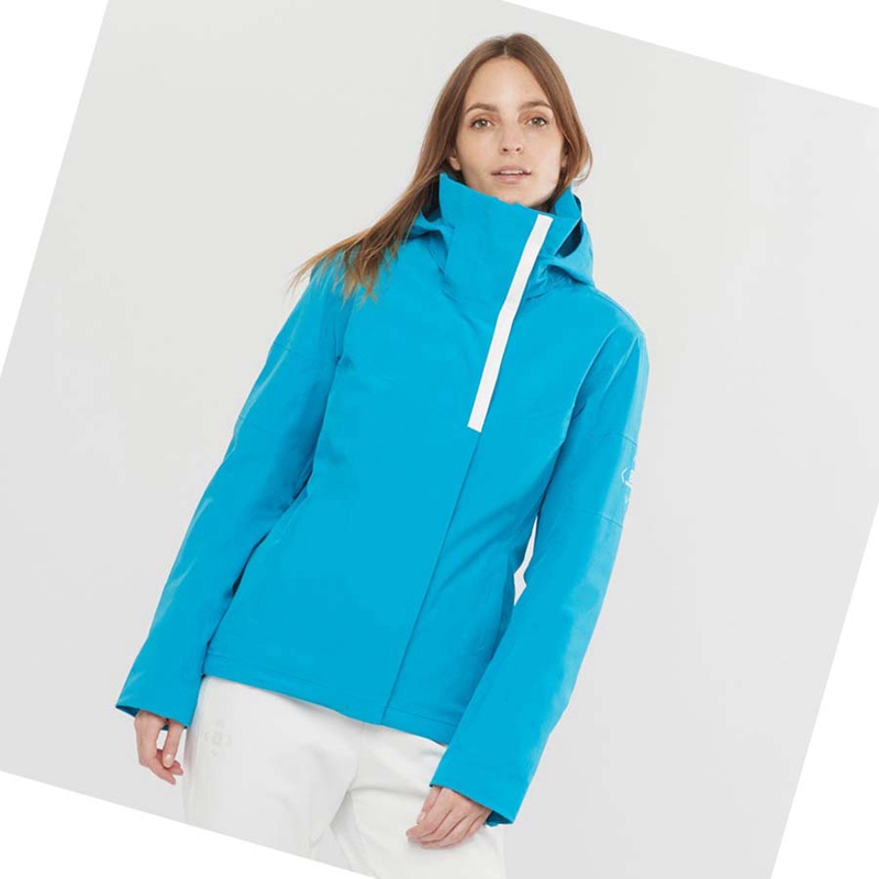 Chaquetas De Esquí Salomon SPEED Mujer Azules | 82056-JEQP