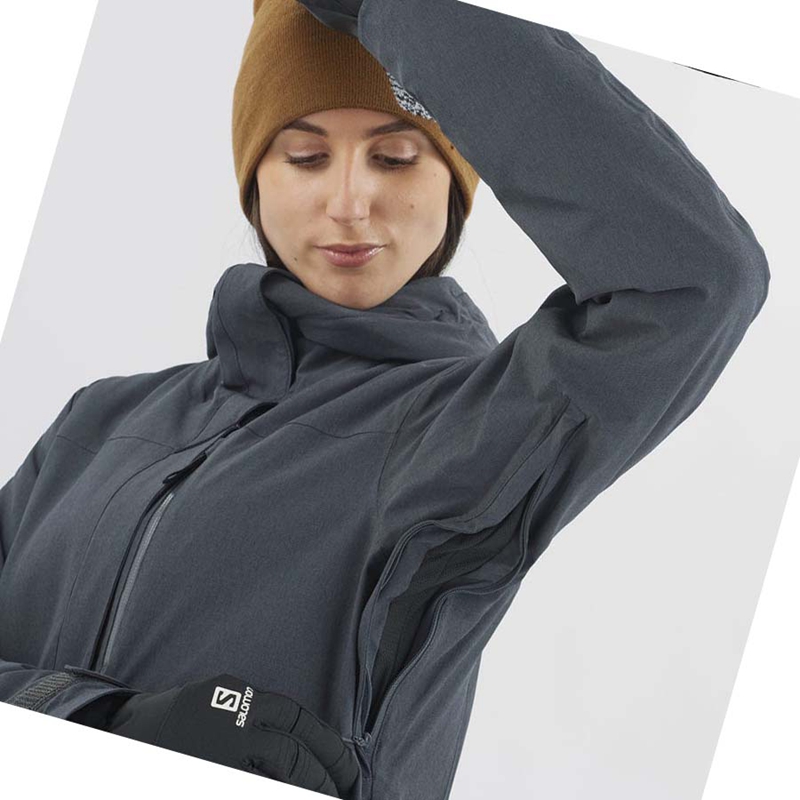 Chaquetas De Esquí Salomon STANCE CARGO Mujer Negras | 90317-XKQY