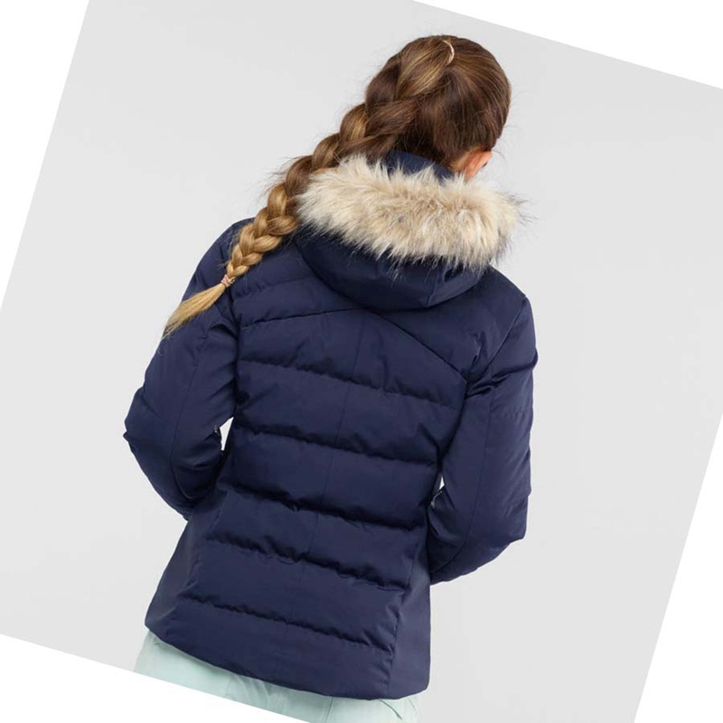 Chaquetas De Esquí Salomon STORMCOZY Mujer Azul Marino | 52918-HXZA