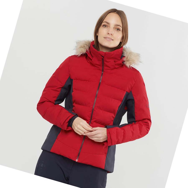 Chaquetas De Esquí Salomon STORMCOZY Mujer Rojas | 67352-PUBW