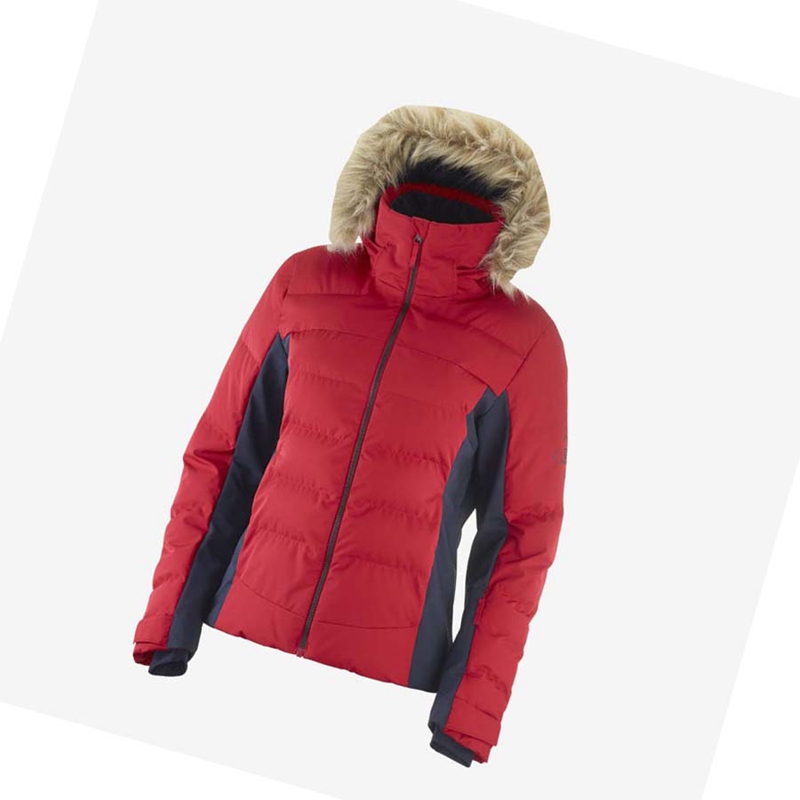 Chaquetas De Esquí Salomon STORMCOZY Mujer Rojas | 67352-PUBW