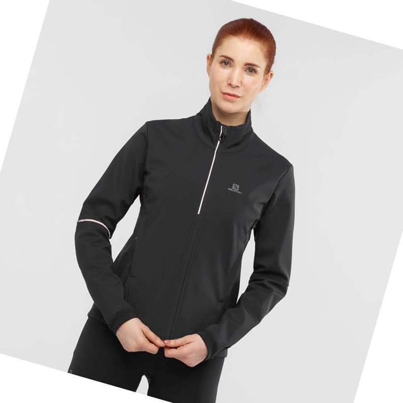 Chaquetas Salomon AGILE SOFTSHELL Mujer Negras | 42879-SLCK